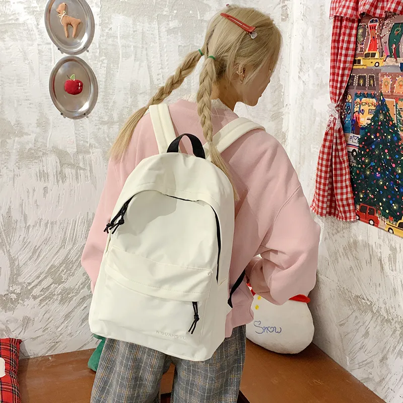 Versman Nylon Fabric Backpack Medium Size Unisex Black/Blue/Brown/White-24