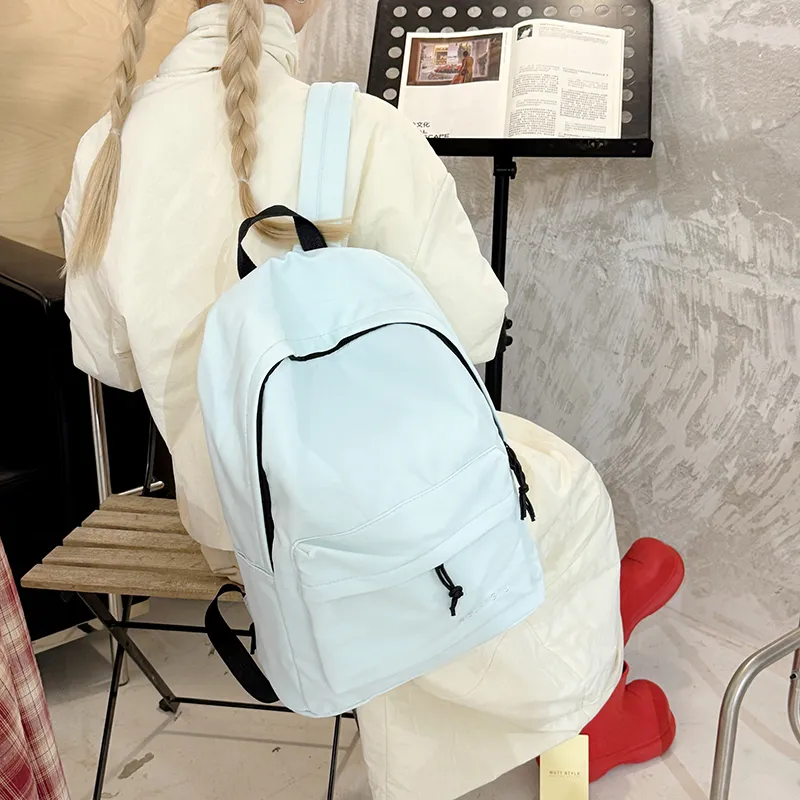 Versman Nylon Fabric Backpack Medium Size Unisex Black/Blue/Brown/White-8