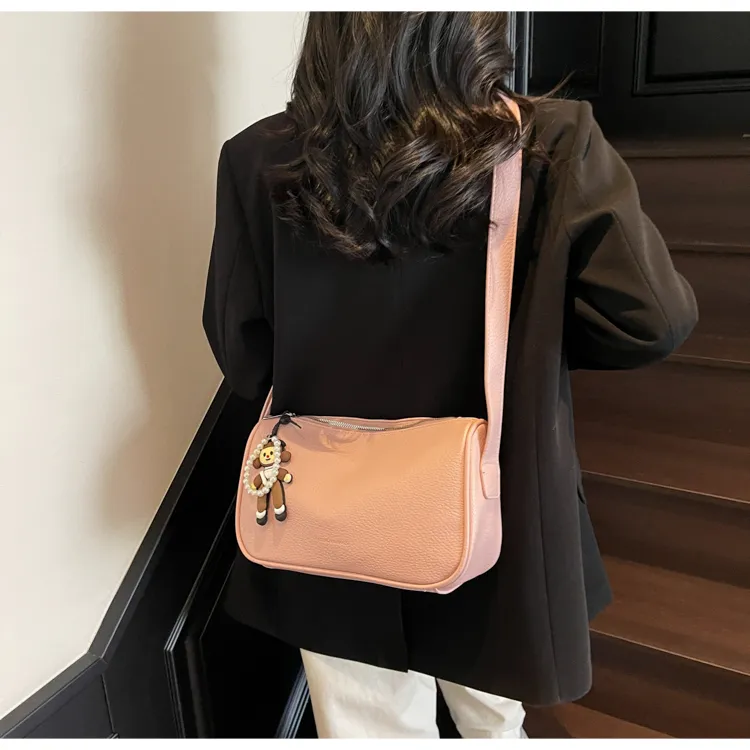 Versman PU Shoulder Bag, Crossbody Bag Regular Women's Black/Pink/Ecru/Blue/Yellow-8