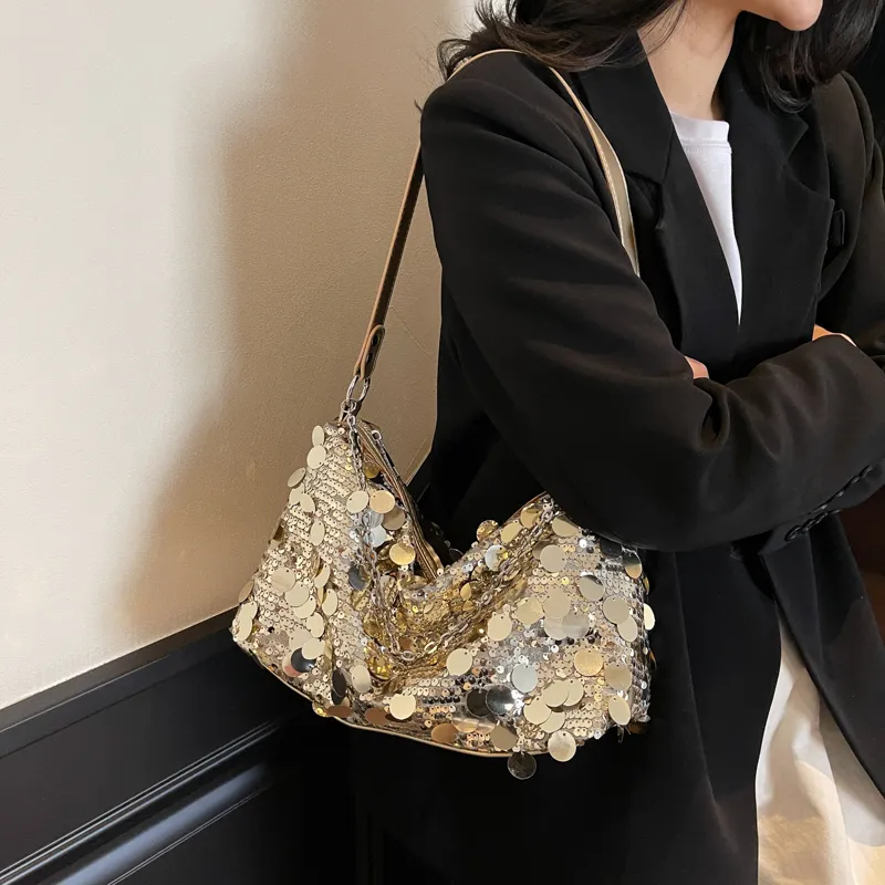 Versman Sequins Crossbody Bag, Shoulder Bag Women's Silver/Black/Gold-7