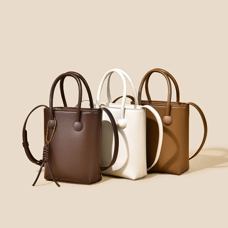 Versman PU Bucket Bag, Shoulder Bag, Handbag Women's Tea Brown/Chocolate/Beige-13