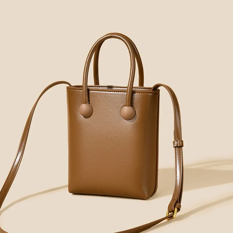 Versman PU Bucket Bag, Shoulder Bag, Handbag Women's Tea Brown/Chocolate/Beige-10