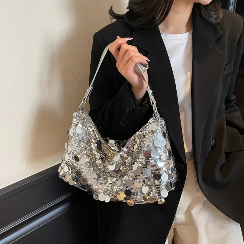 Versman Sequins Crossbody Bag, Shoulder Bag Women's Silver/Black/Gold-3
