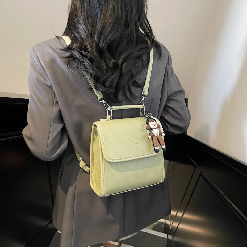 Versman PU Backpack Women's Ecru/Silver/Black/Green-18