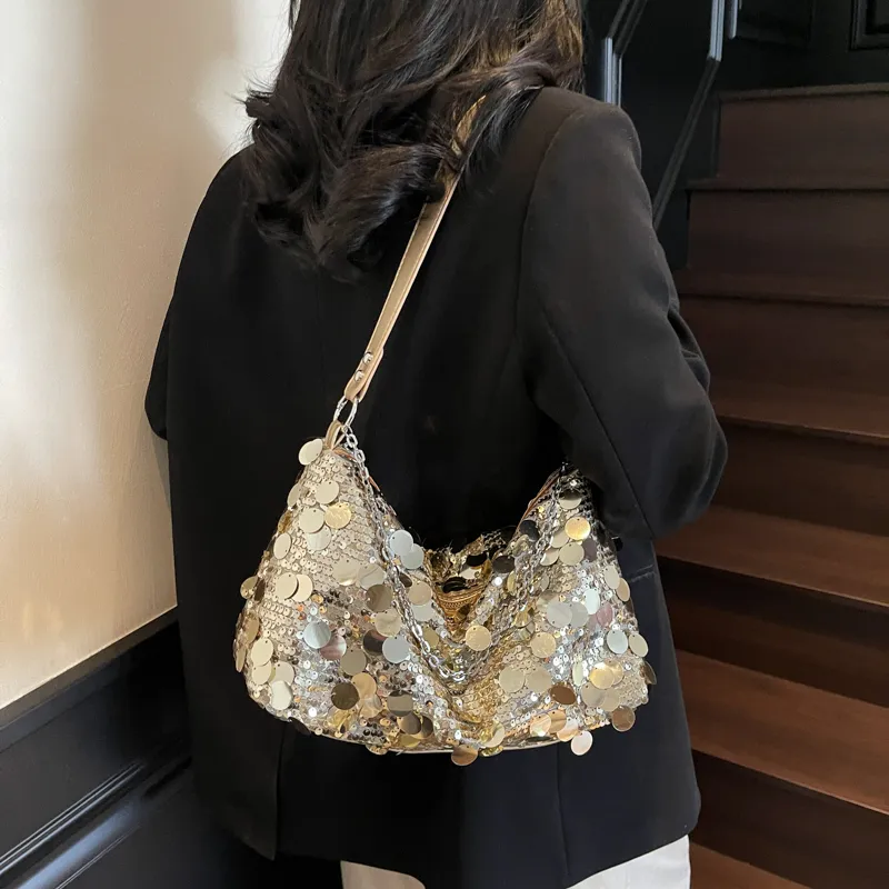 Versman Sequins Crossbody Bag, Shoulder Bag Women's Silver/Black/Gold-8