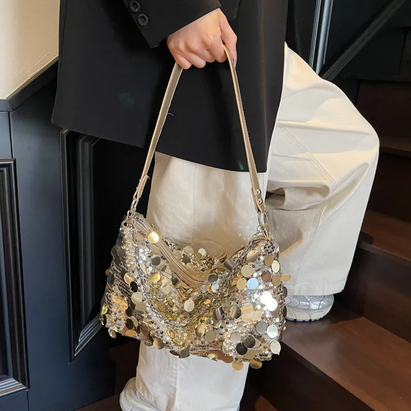 Versman Sequins Crossbody Bag, Shoulder Bag Women's Silver/Black/Gold-9