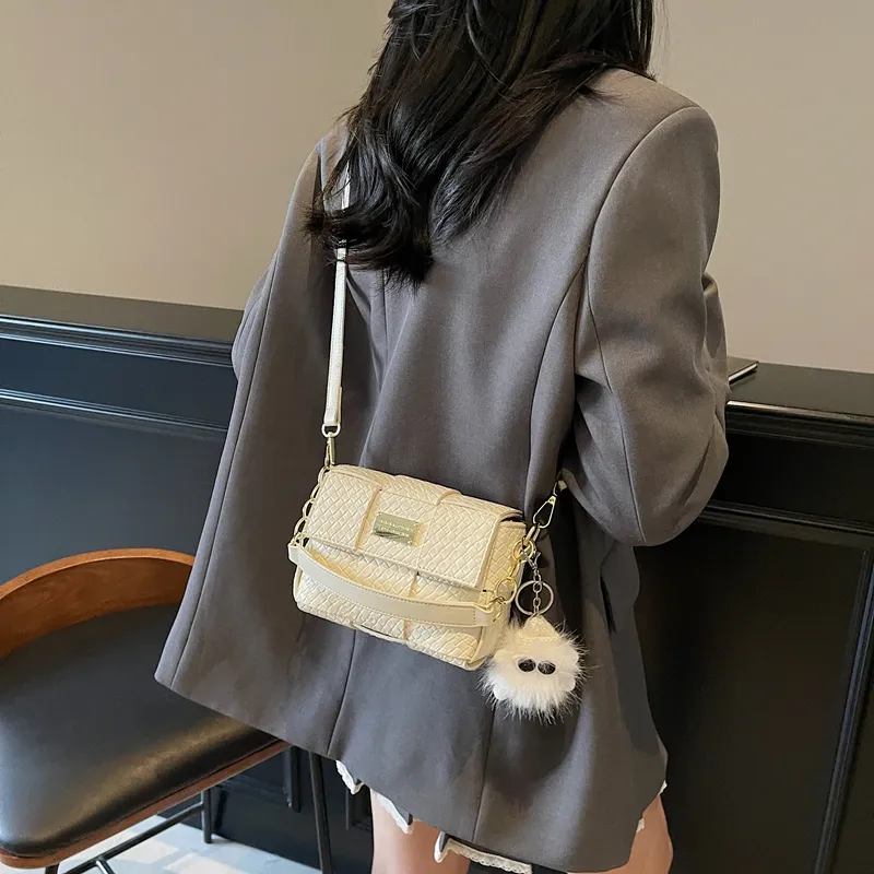 Versman PU Crossbody Handbag Small Size Women's Ecru/Silver/Black/Pink-1