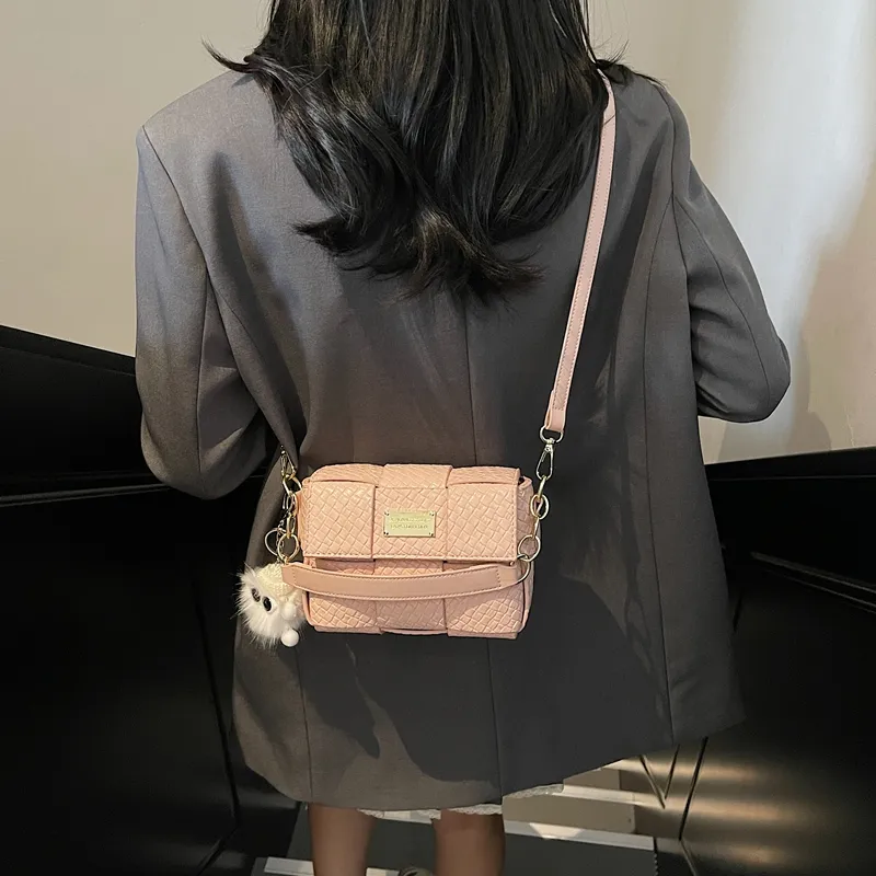 Versman PU Crossbody Handbag Small Size Women's Ecru/Silver/Black/Pink-14