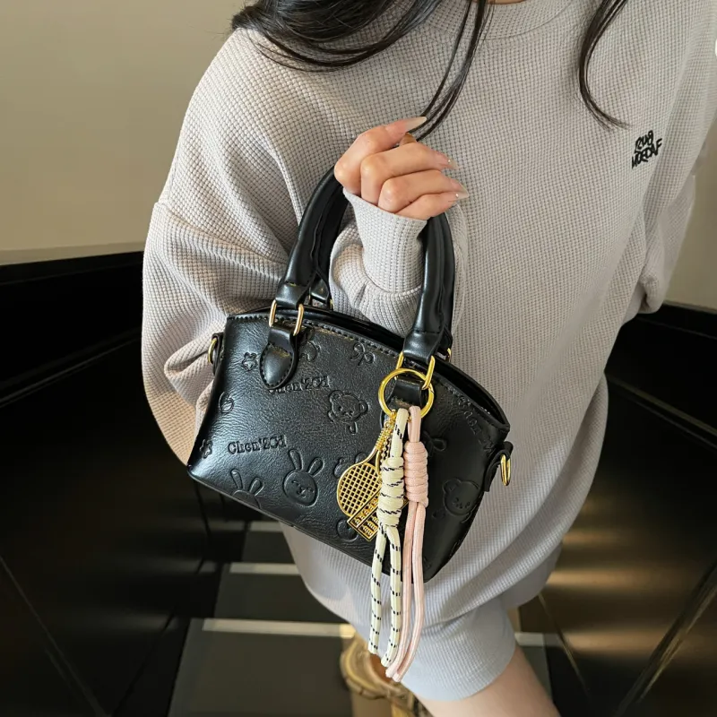 Versman PU Shoulder Bag, Crossbody Bag, Handbag Small Size Women's Ecru/Black/Brown/Pink-10