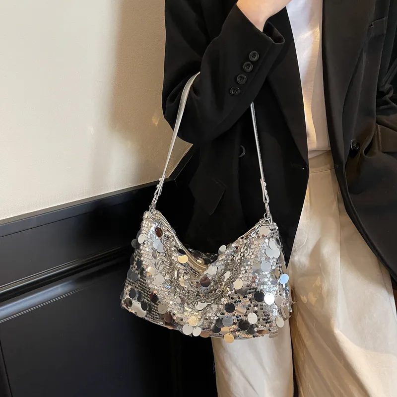Versman Sequins Crossbody Bag, Shoulder Bag Women's Silver/Black/Gold-2