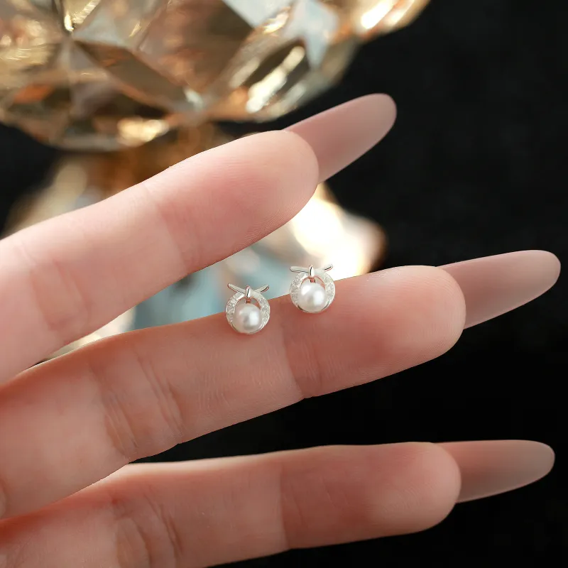 KOOGIS S999 Silver Stud Earrings Women's-4