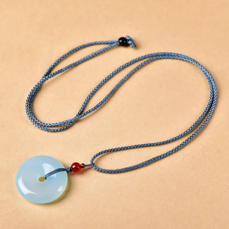 Tears Of The Eyes Chalcedony Necklaces Unisex-4