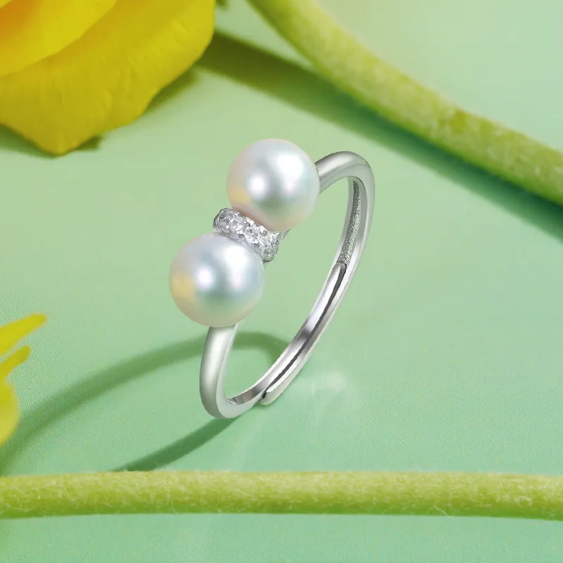 ZXIN JEWELRY Pearl Rings Women's-3