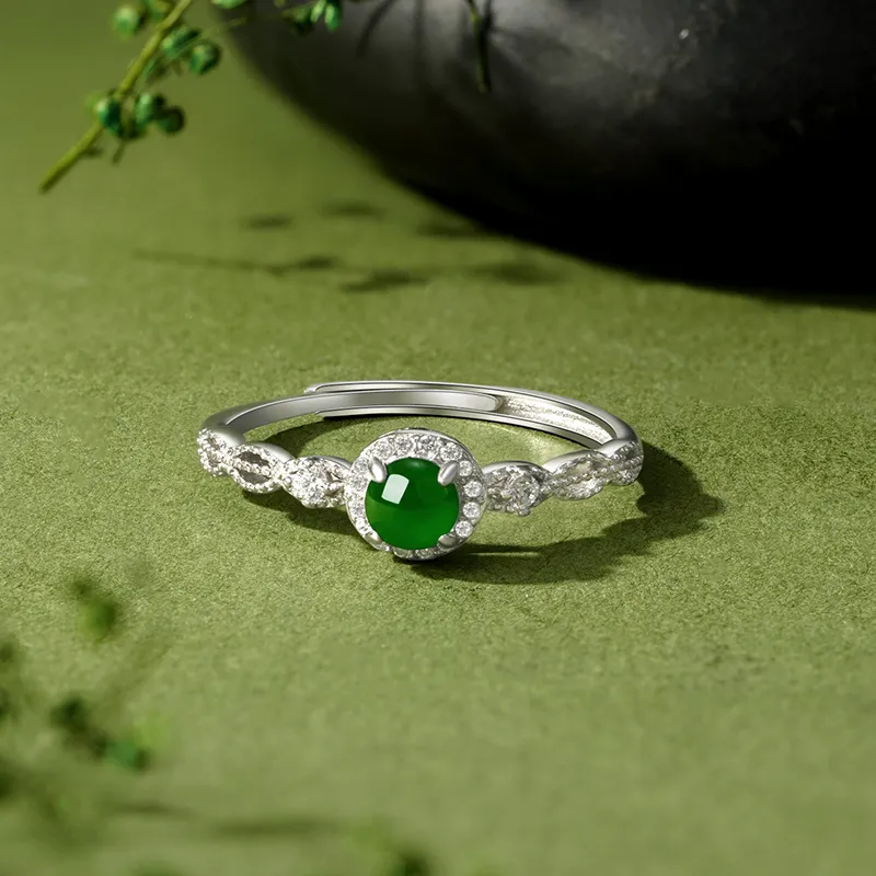 ZXIN JEWELRY Glutinous Jade Jadeite Rings Women's-4