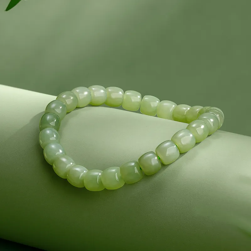 ZXIN JEWELRY Hetian Jade Bracelets Pale Greenish White Jade Women's-3