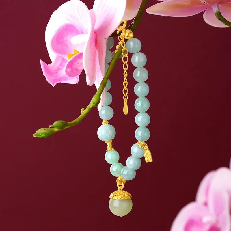 ZXIN JEWELRY Glutinous Jade Jadeite Bracelet Light Green Natural Jadeite Chinese Style Jewelry Women's-4