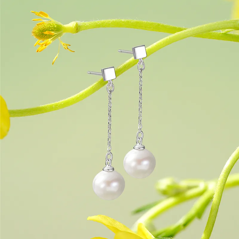 ZXIN JEWELRY Pearl Drop Earrings Women's-2