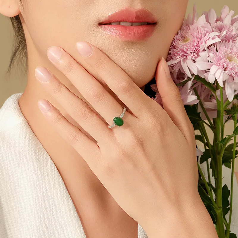 ZXIN JEWELRY Glutinous Jade Rings Women's-3