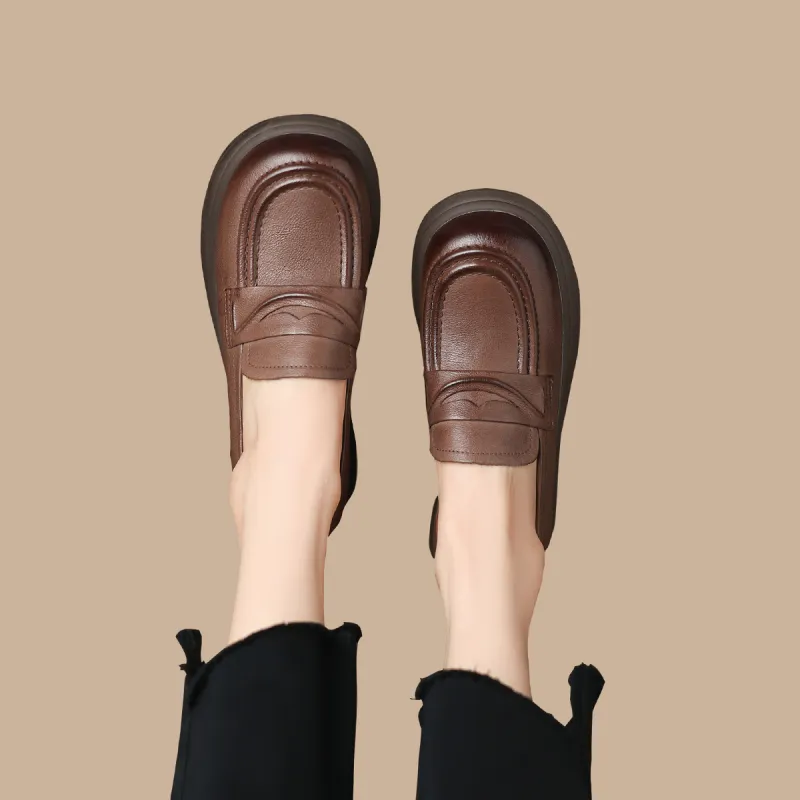 D:FUSE SCANDINAVIA JK Uniform Women's Small Leather Shoes Commute Casual Shoes Loafers Women's-11