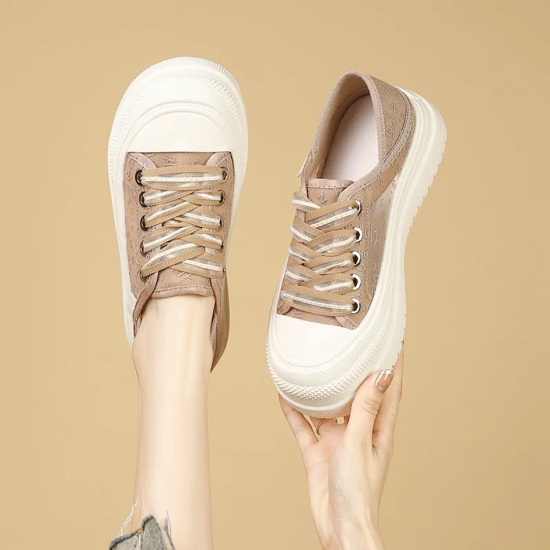 D:FUSE SCANDINAVIA Flat Shoes White Sneakers Anti-Slip And Wear-Resistant Lightweight Low-Top Skateboard Shoes Women's-12