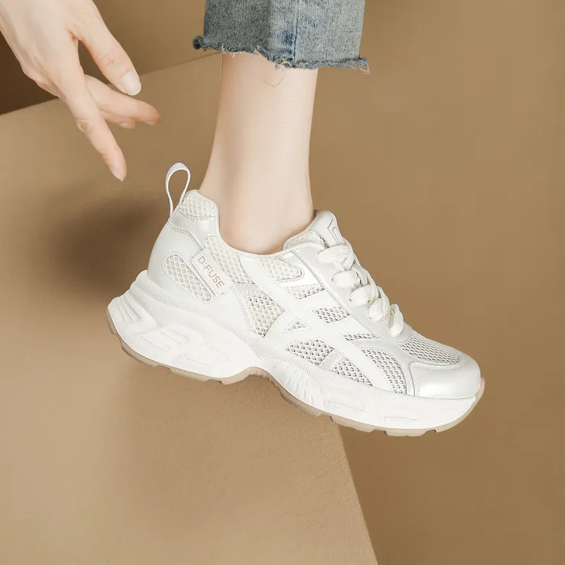 D FUSE SCANDINAVIA Abrasion Resistant Height Increasing Low Top Chunky Sneakers Women's-5