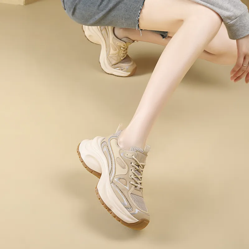 D:FUSE SCANDINAVIA Cushioned Slip-Resistant Abrasion-Resistant Low-Top Chunky Sneakers Women's-8