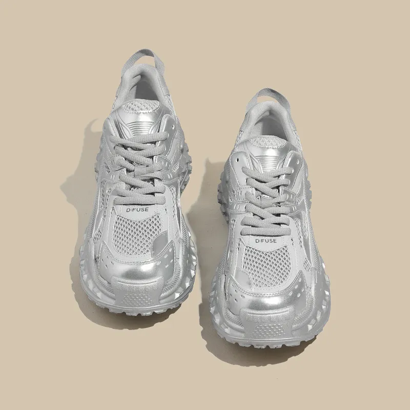 D:FUSE SCANDINAVIA Wear-Resistant Breathable Lightweight Height Increasing Low-Top Chunky Sneakers Women's-33