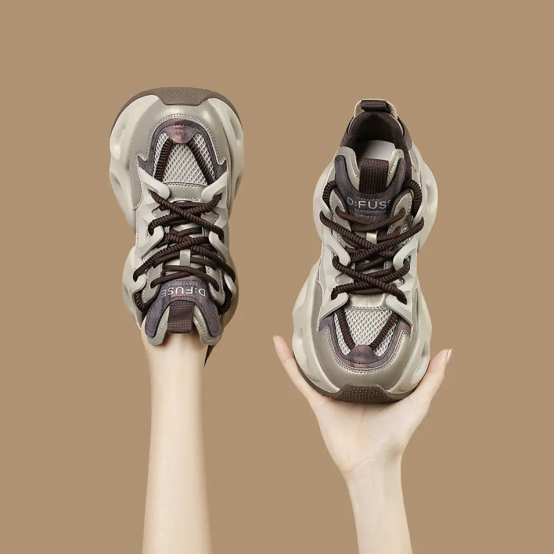 D:FUSE SCANDINAVIA Anti-Slip And Wear-Resistant Breathable Low-Top Chunky Sneakers Women's-16