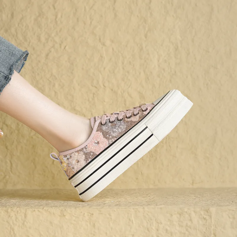 D FUSE SCANDINAVIA White Sneakers Flat Shoes Low Top Skateboard Shoes Women's-14