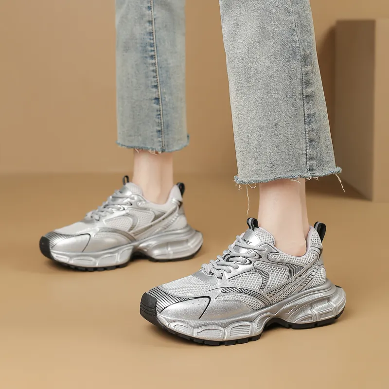 D FUSE SCANDINAVIA Anti Slip And Wear Resistant Lightweight Low Top Chunky Sneakers Women's-3