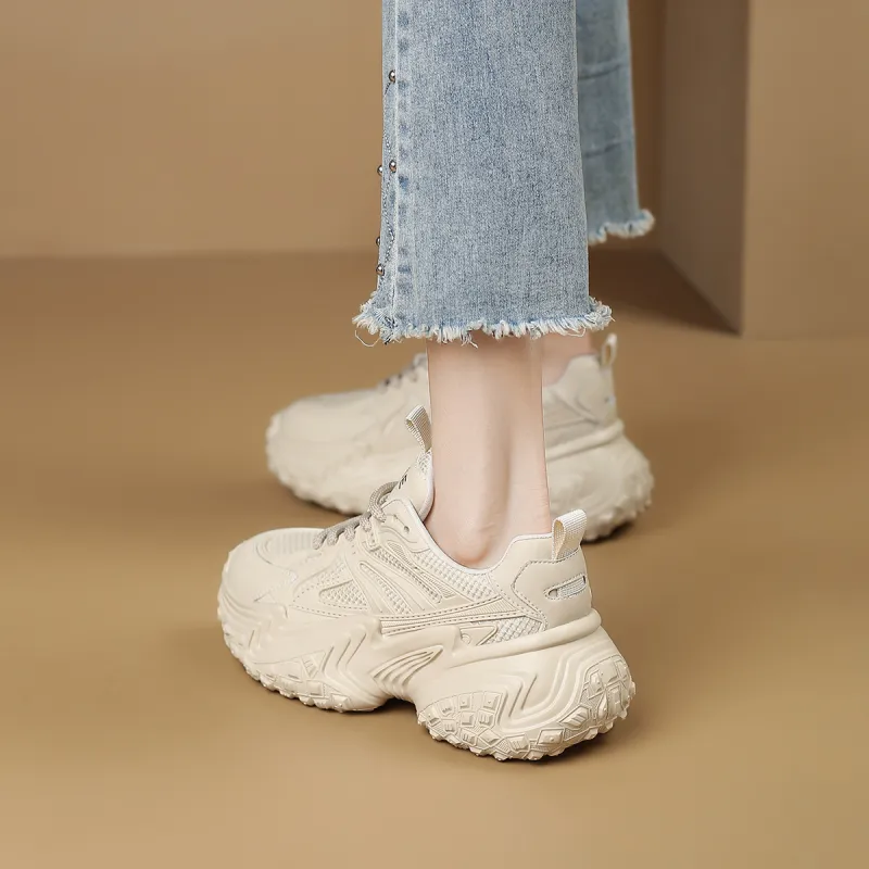 D:FUSE SCANDINAVIA Anti-Slip Wear-Resistant Breathable Support Low-Top Chunky Sneakers Women's-11