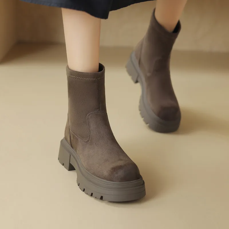 D FUSE SCANDINAVIA Ankle Boots Women's Khaki-1
