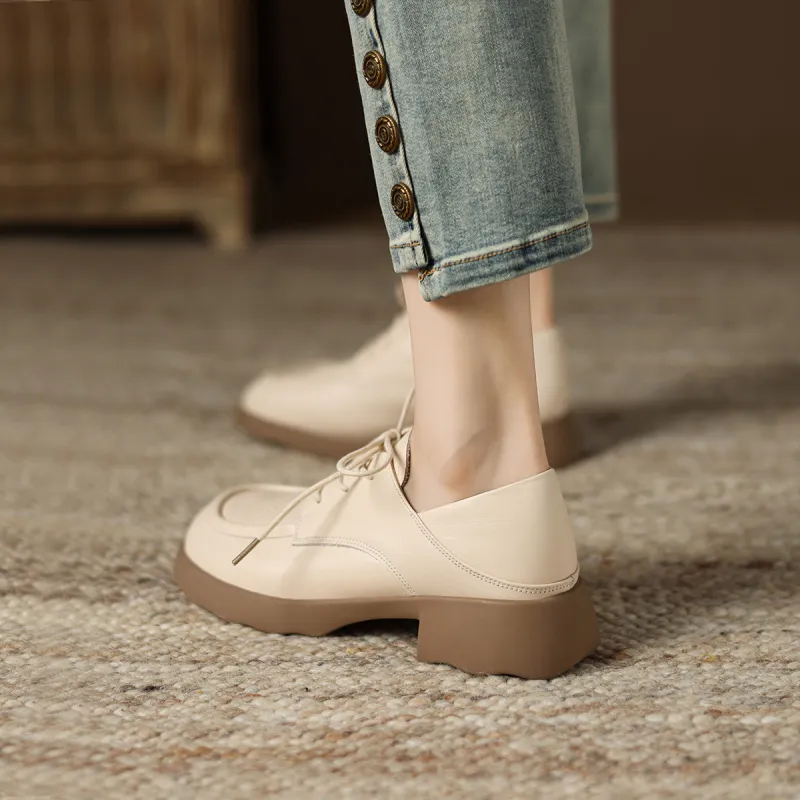 D:FUSE SCANDINAVIA JK Uniform Women's Small Leather Shoes Loafers Women's Casual Shoes Women's-8