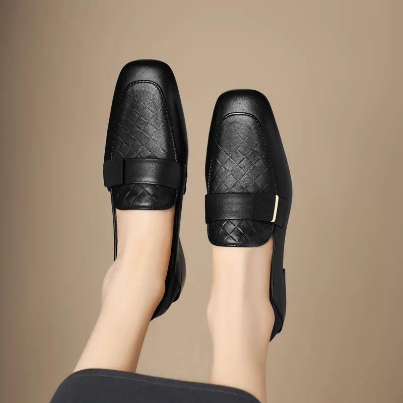 D FUSE SCANDINAVIA Commute Leather Shoes Casual Single Shoes Women's-5
