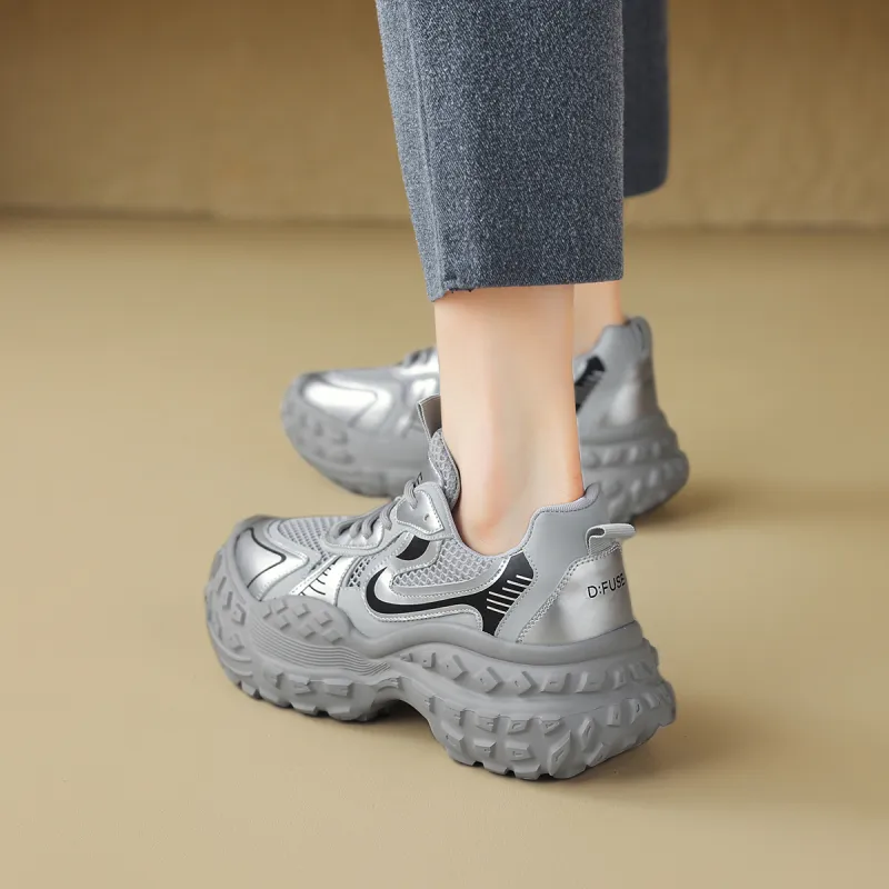 D:FUSE SCANDINAVIA Tire Shoes Cushioning Anti-Slip And Wear-Resistant Low-Top Chunky Sneakers Women's-3