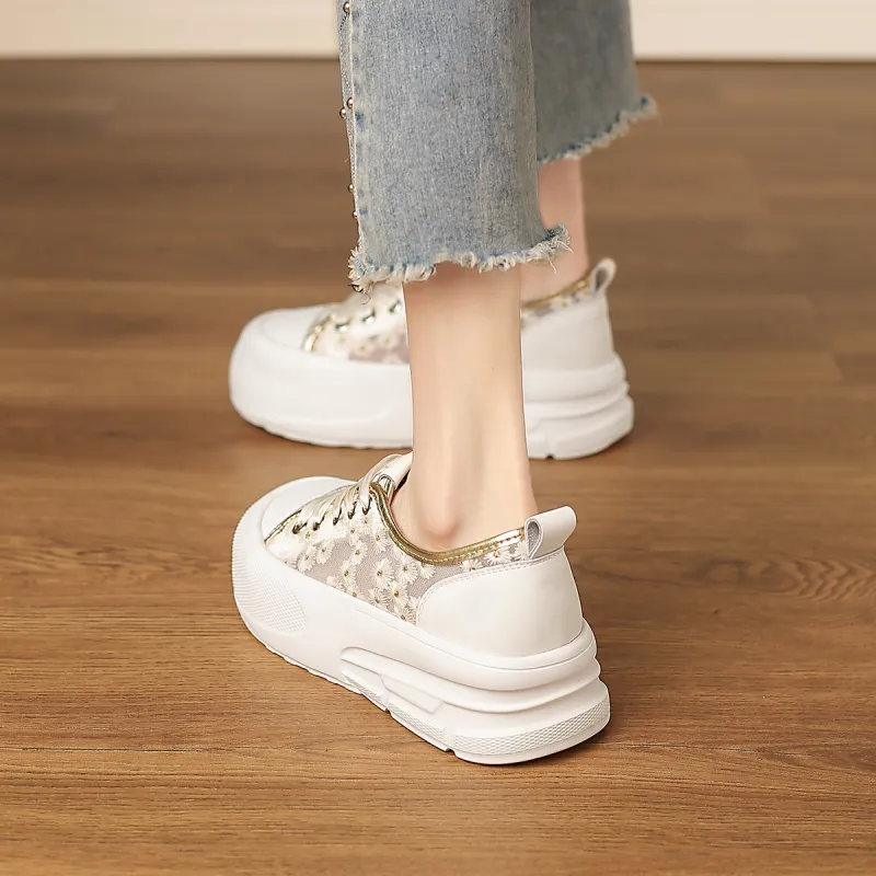 D:FUSE SCANDINAVIA White Sneakers Low-Top Skateboard Shoes Women's-9