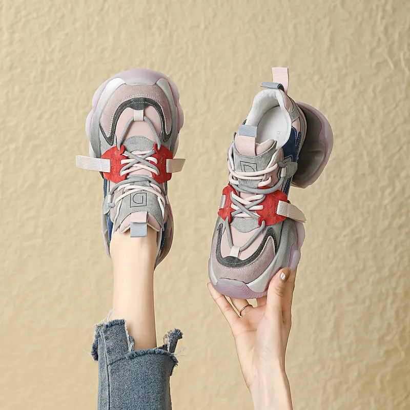 D FUSE SCANDINAVIA Cushioning, Slip Resistant, And Abrasion Resistant Low Top Chunky Sneakers Women's-6