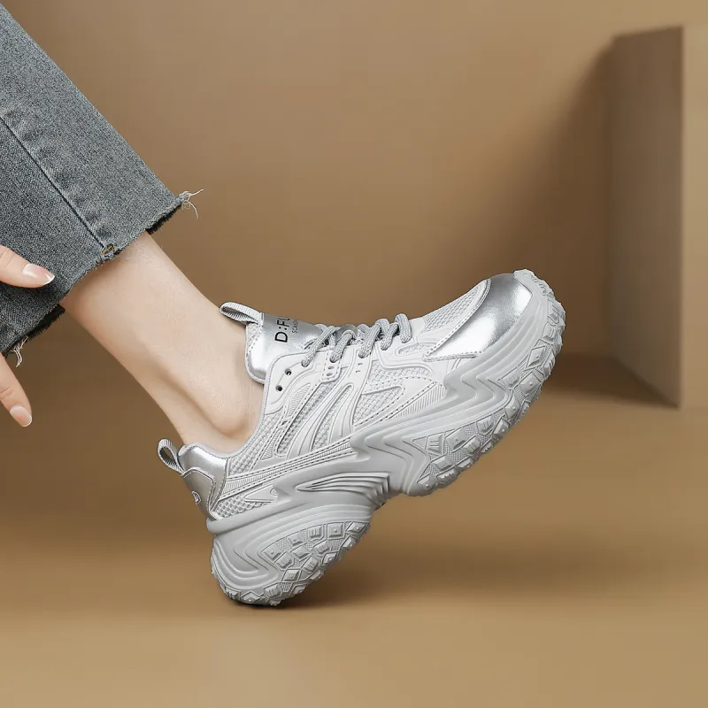 D:FUSE SCANDINAVIA Anti-Slip Wear-Resistant Breathable Support Low-Top Chunky Sneakers Women's-2