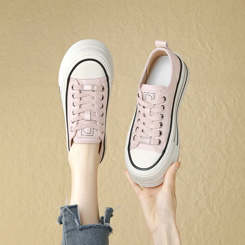 D FUSE SCANDINAVIA White Sneakers Flat Shoes Low Top Skateboard Shoes Women's-11