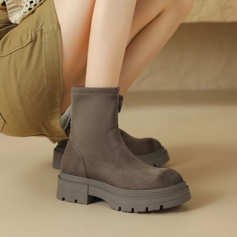 D FUSE SCANDINAVIA Ankle Boots Women's Khaki-4
