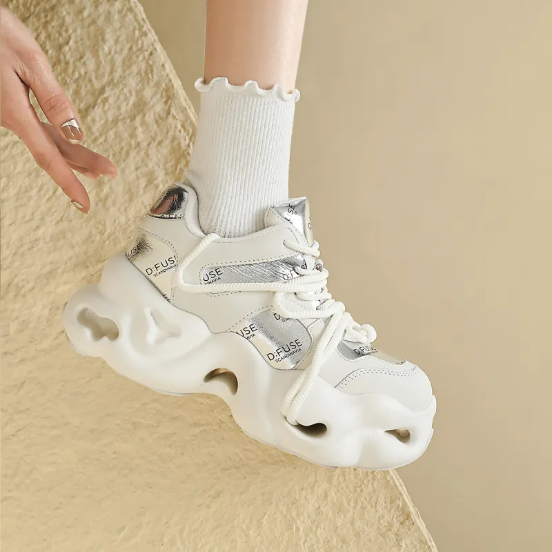 D FUSE SCANDINAVIA Puffy Shoes Cushioning Anti Slip And Wear Resistant Low Top Chunky Sneakers Women's-4