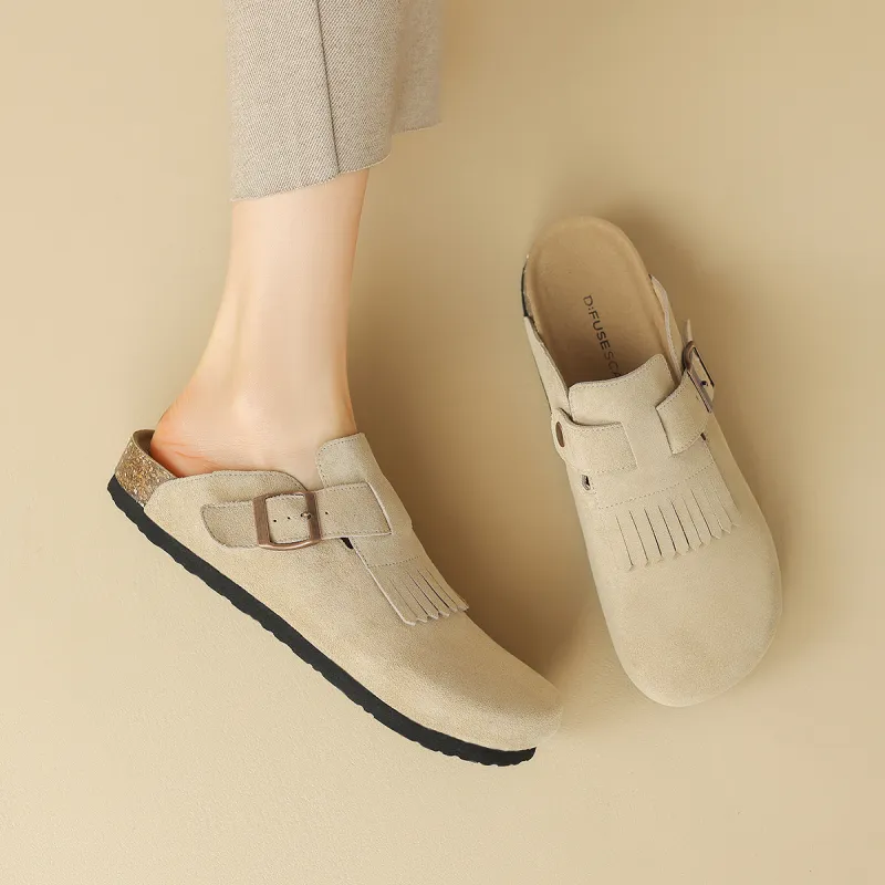 D FUSE SCANDINAVIA Rubber Sole Odor Resistant Abrasion Resistant Slip Resistant Wrap toe Slippers Women's-3
