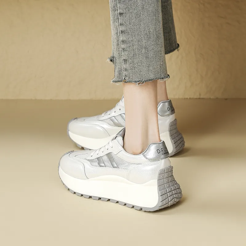D FUSE SCANDINAVIA Cortez Shoes Cushioning, Slip Resistant, And Abrasion Resistant Low Top Chunky Sneakers Women's-3