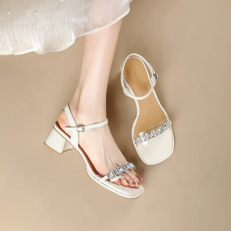 D FUSE SCANDINAVIA One Strap Sandals 5.5cm Women's Beige-6