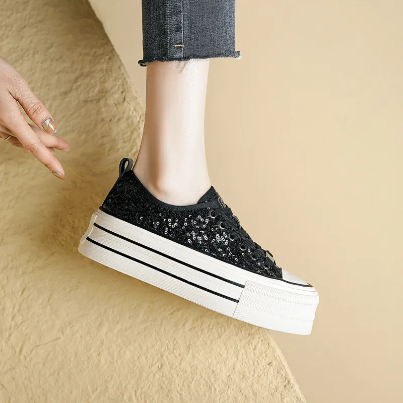 D FUSE SCANDINAVIA White Sneakers Flat Shoes Low Top Skateboard Shoes Women's-2