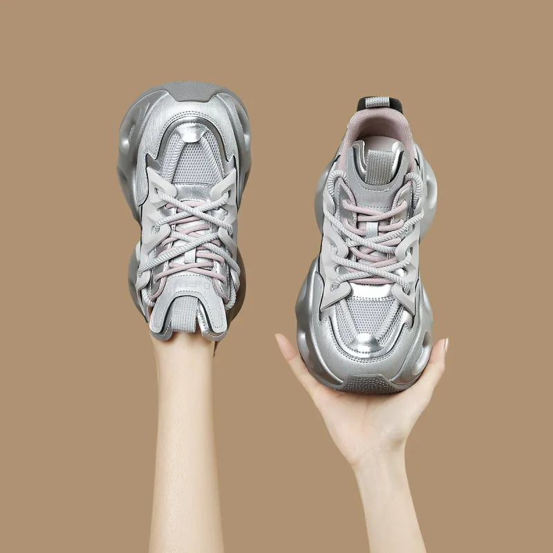 D:FUSE SCANDINAVIA Anti-Slip And Wear-Resistant Breathable Low-Top Chunky Sneakers Women's-11