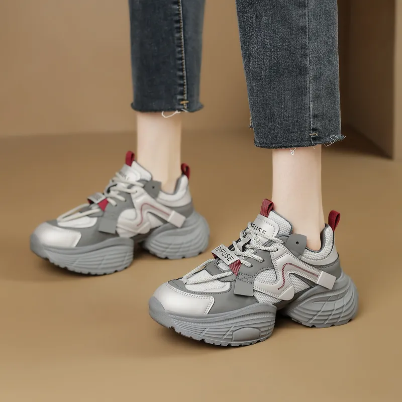 D FUSE SCANDINAVIA Anti Slip And Wear Resistant Lightweight Low Top Chunky Sneakers Women's-2