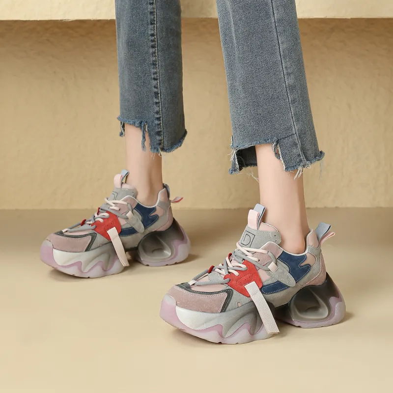D FUSE SCANDINAVIA Cushioning, Slip Resistant, And Abrasion Resistant Low Top Chunky Sneakers Women's-2