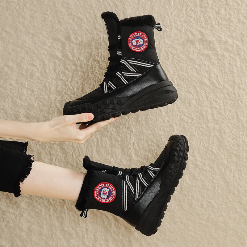 D:FUSE SCANDINAVIA Warm Wear-Resistant Height Increasing Short Snow Boots Women's-6