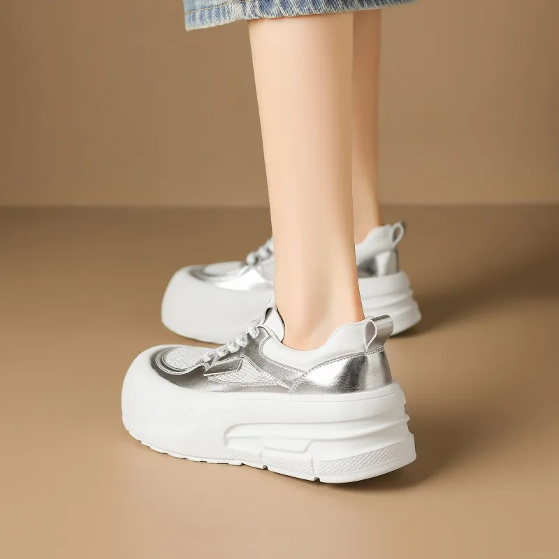D FUSE SCANDINAVIA White Sneakers Anti Slip And Wear Resistant Lightweight Low Top Skateboard Shoes Women's-8